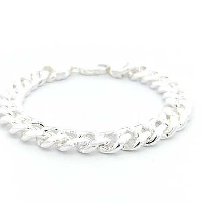 Sterling Silver Curb Bracelet 11mm - boothandbooth
