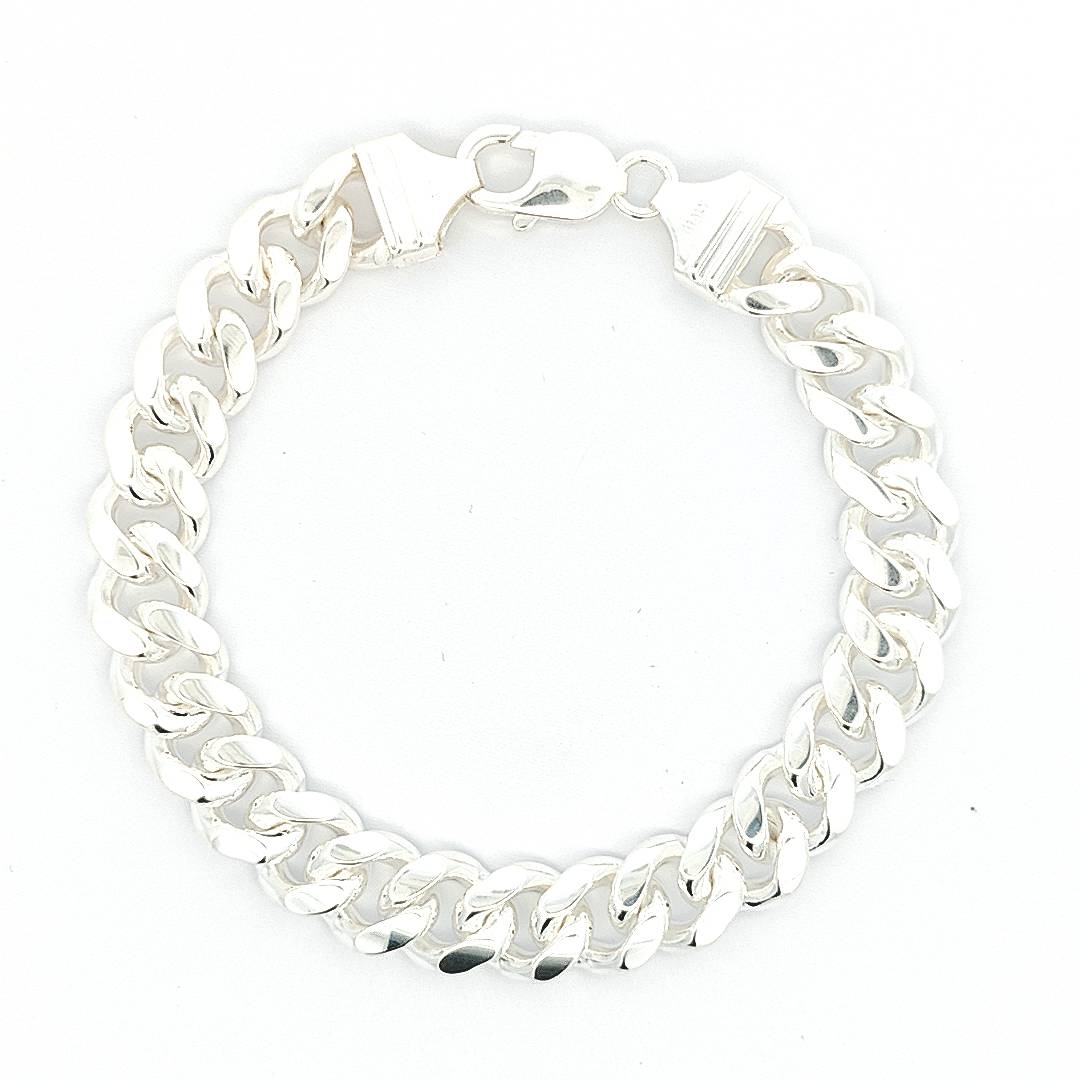 Sterling Silver Curb Bracelet 11mm - boothandbooth
