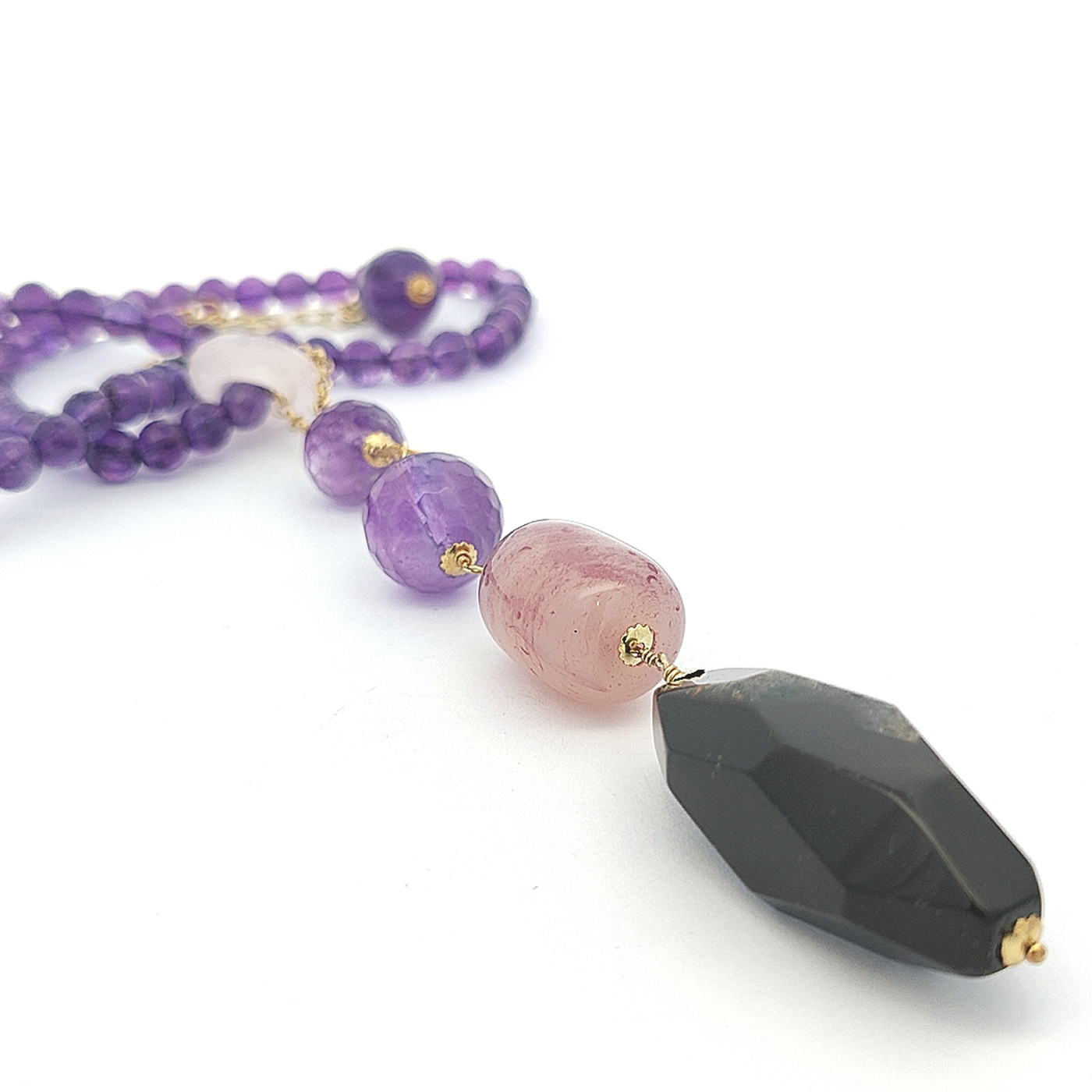 Amethyst and Agate Necklace - Lara - boothandbooth