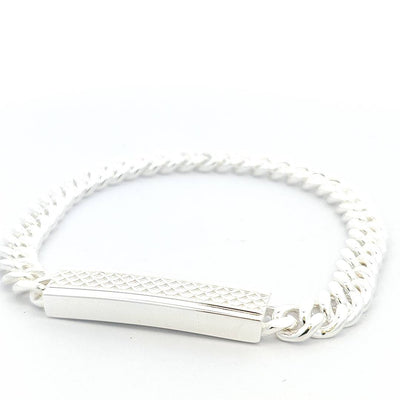 Sterling Silver Curb Bracelet 8mm - boothandbooth