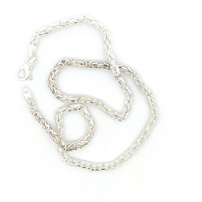 Solid Sterling Silver Byzantine Chain, Width 4.5mm - boothandbooth