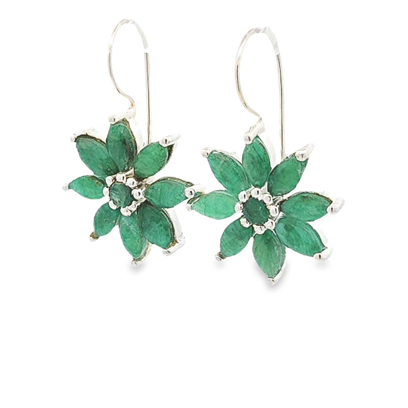 Emerald Flower Earrings - Lilly - boothandbooth