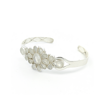 Rainbow Moonstone Bangle in Sterling Silver - Carmen - boothandbooth