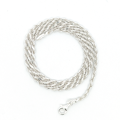 Sterling Silver Diamond Cut Rope Chain - 2.3mm - boothandbooth