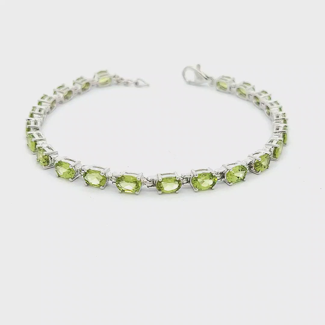 Peridot Silver Bracelet - Eleanor