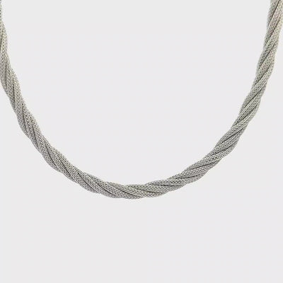 Sterling Silver Twisted Mesh Rope Chain - 7mm