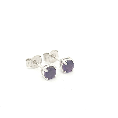 Deep Purple Amethyst Stud Earrings - Sally - boothandbooth