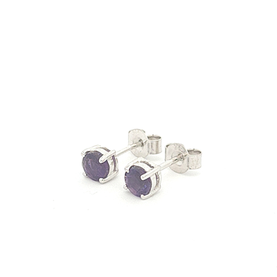 Deep Purple Amethyst Stud Earrings - Sally - boothandbooth