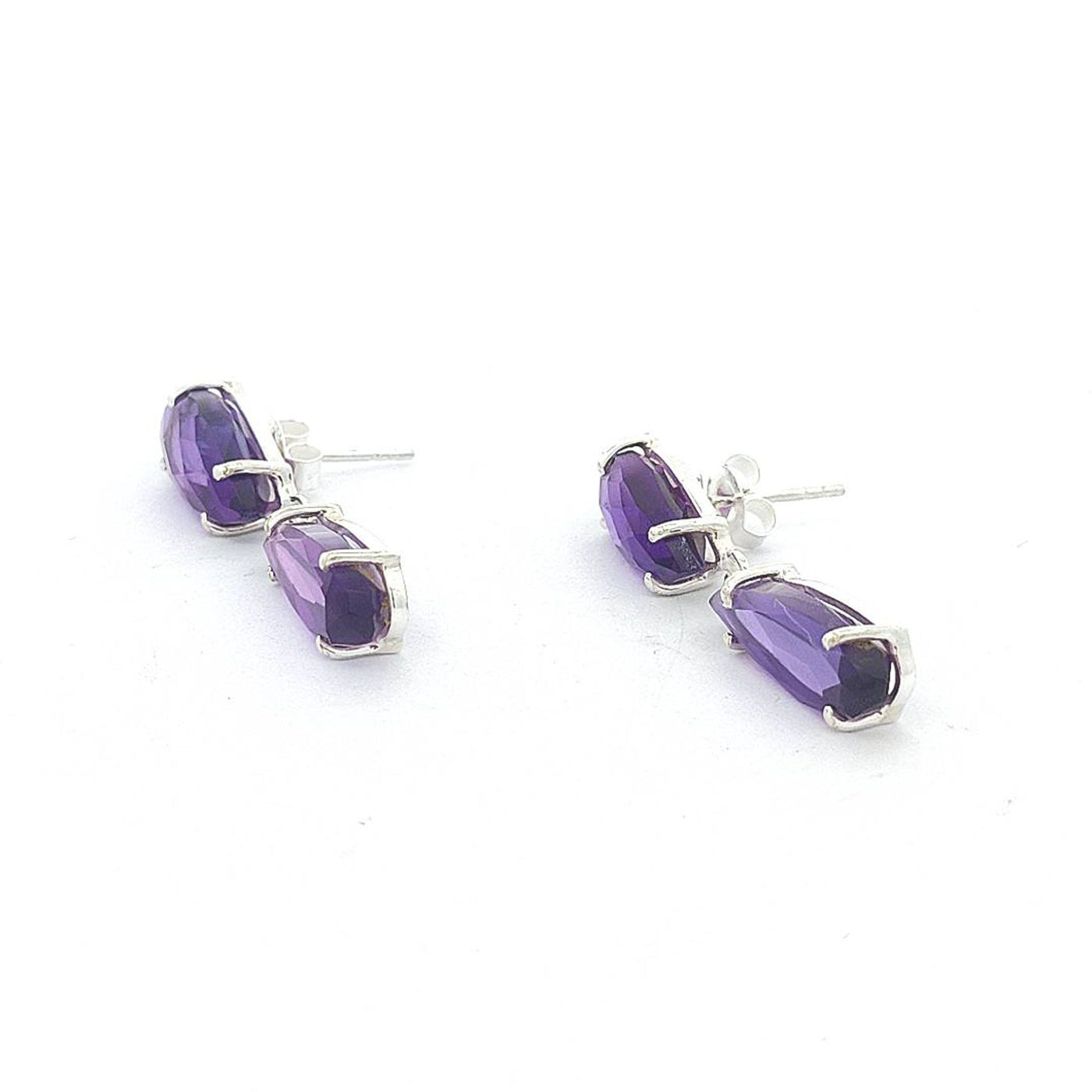 African Amethyst Earrings - Jenna - boothandbooth