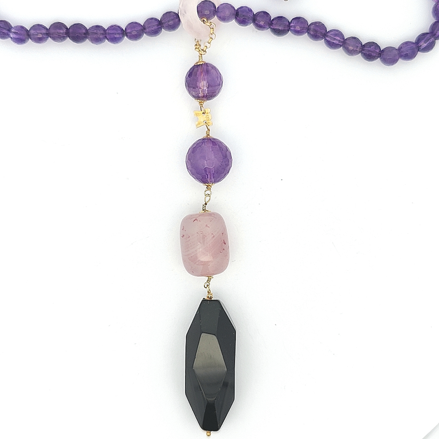 Amethyst and Agate Necklace - Lara - boothandbooth