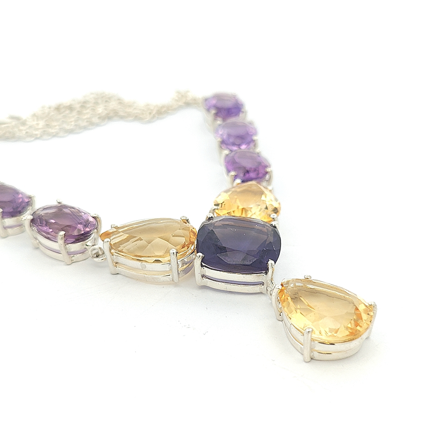 Amethyst and Citrine Necklace - Ruth - boothandbooth