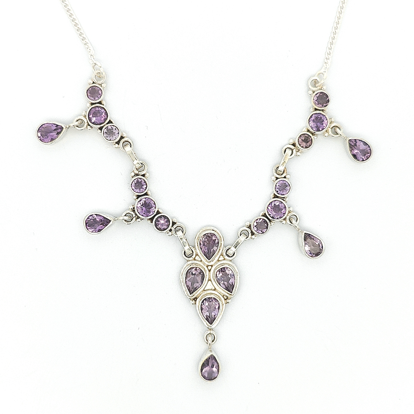 Amethyst Droplet Necklace - Debbie - boothandbooth