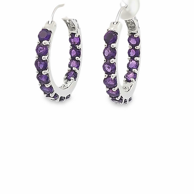 Amethyst Hoops - Madeleine - boothandbooth