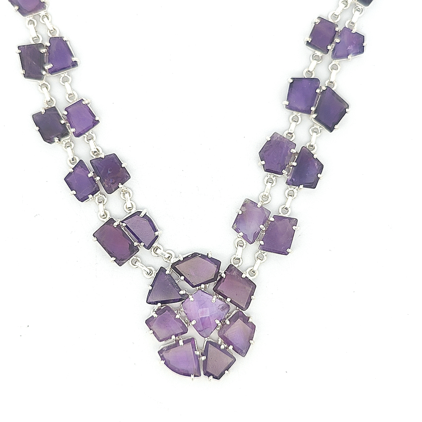 Amethyst Cluster Necklace - Helena - boothandbooth
