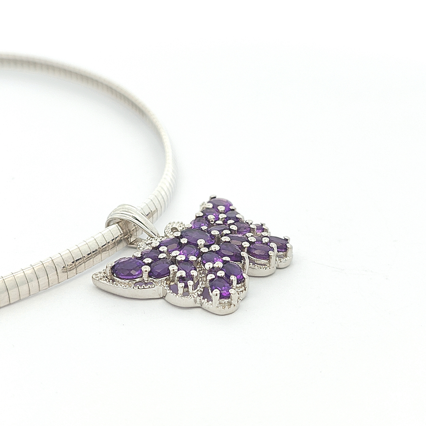 Amethyst Butterfly Pendant - Papillon - boothandbooth