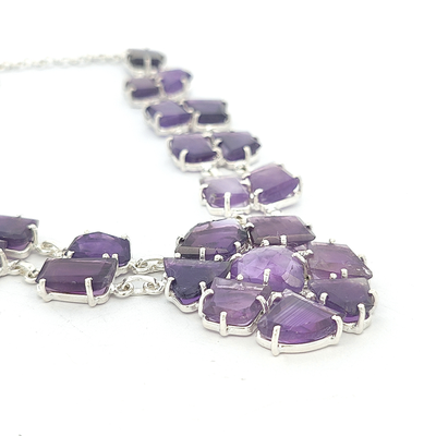 Amethyst Cluster Necklace - Helena - boothandbooth