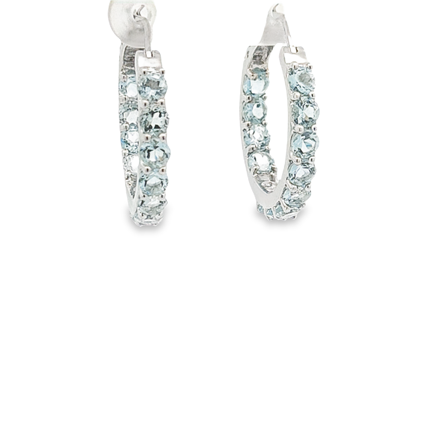 Aquamarine Hoop Earrings - Madeleine - boothandbooth