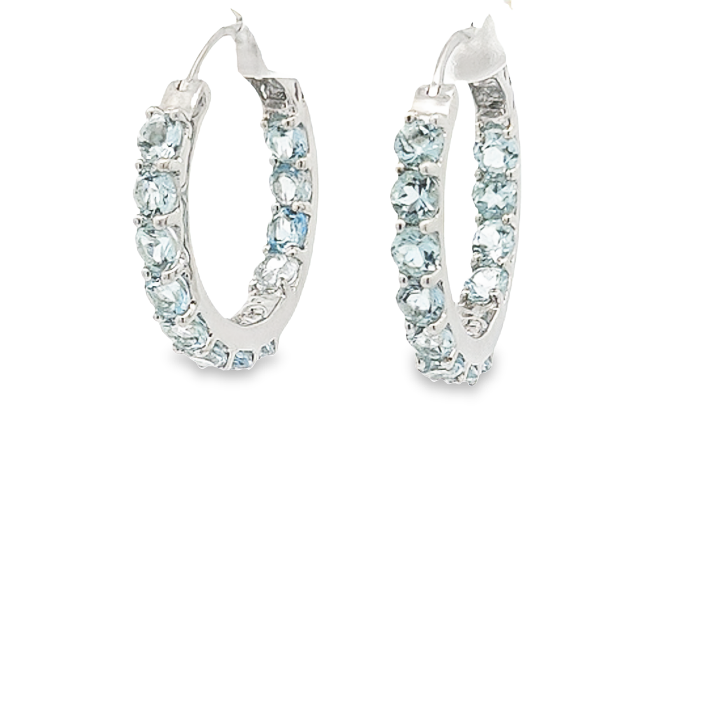 Aquamarine Hoop Earrings - Madeleine - boothandbooth