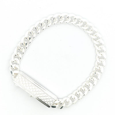 Sterling Silver Curb Bracelet 9mm - boothandbooth