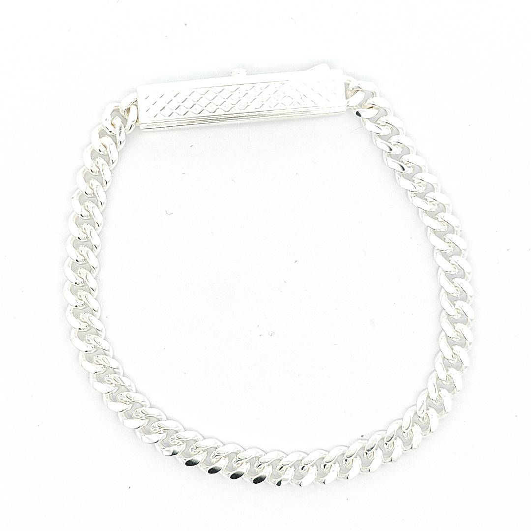 Sterling Silver Curb Bracelet 7mm - boothandbooth