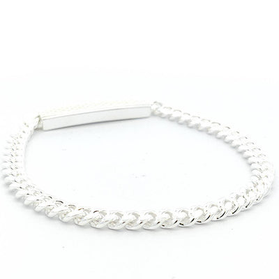 Sterling Silver Curb Bracelet 7mm - boothandbooth