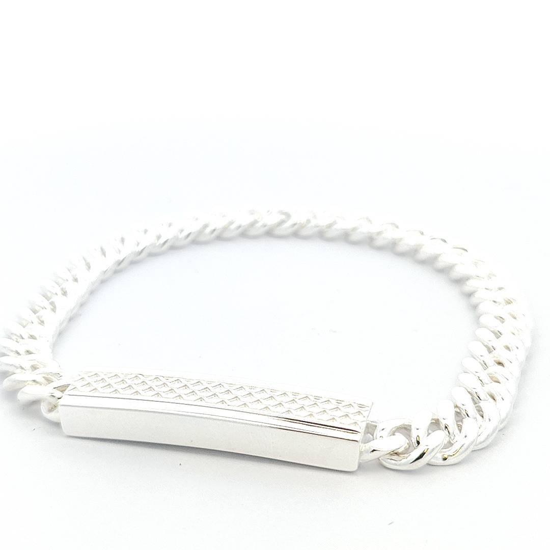 Sterling Silver Curb Bracelet 8mm - boothandbooth