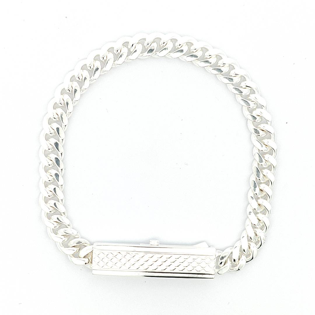 Sterling Silver Curb Bracelet 8mm - boothandbooth