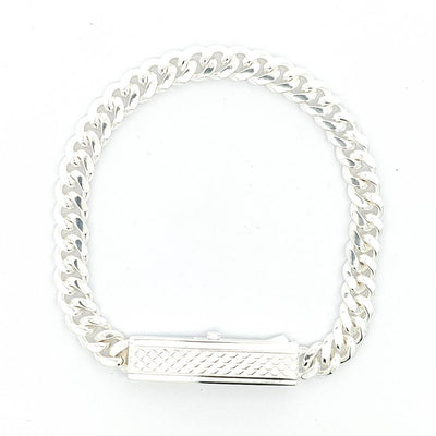 Sterling Silver Curb Bracelet 8mm - boothandbooth