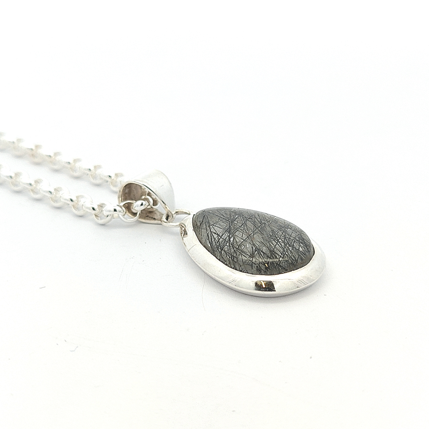 Black Rutilated Quartz Pendant - Carmelle - boothandbooth