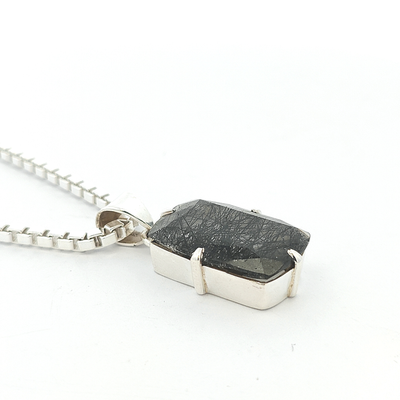 Black Rutilated Quartz Pendant - Hazel - boothandbooth