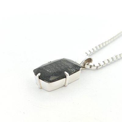 Black Rutilated Quartz Pendant - Hazel - boothandbooth