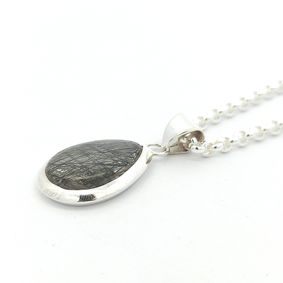 Black Rutilated Quartz Pendant - Carmelle - boothandbooth