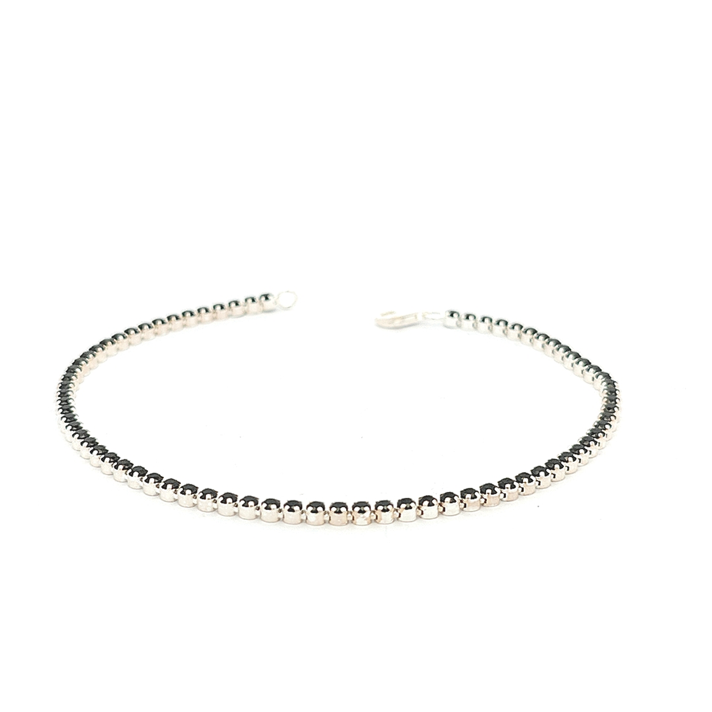 Black Cubic Zirconia and Sterling Silver Tennis Bracelet - boothandbooth