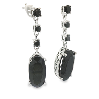 Black Spinel Earrings - Julie - boothandbooth