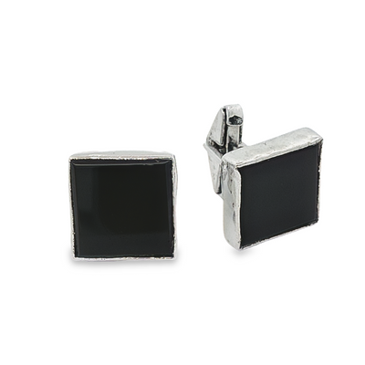 Black Onyx Cufflinks - Coleridge - boothandbooth