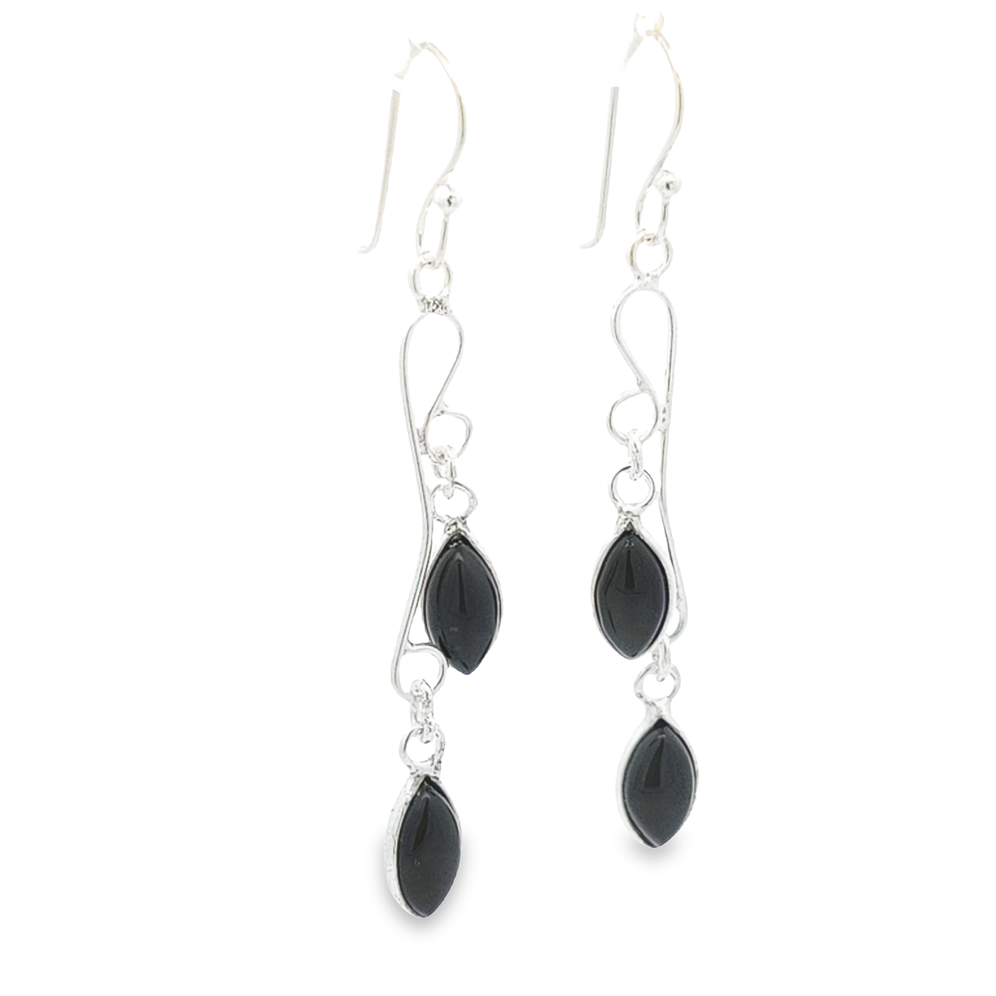 Black Onyx Droplet Earrings - Tess - boothandbooth