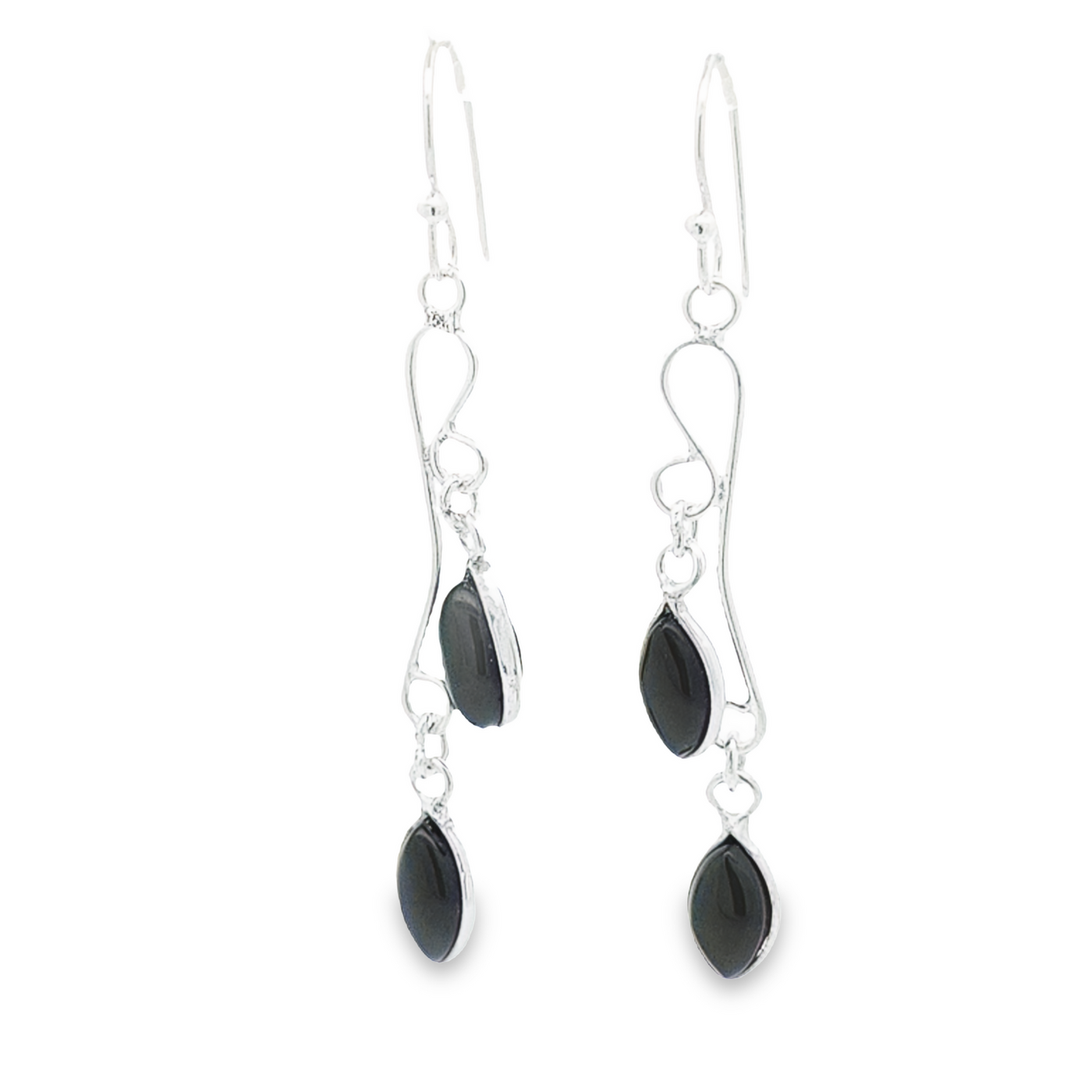 Black Onyx Droplet Earrings - Tess - boothandbooth