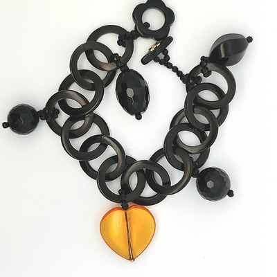 Black Onyx and Horn Bracelet - Danielle - boothandbooth