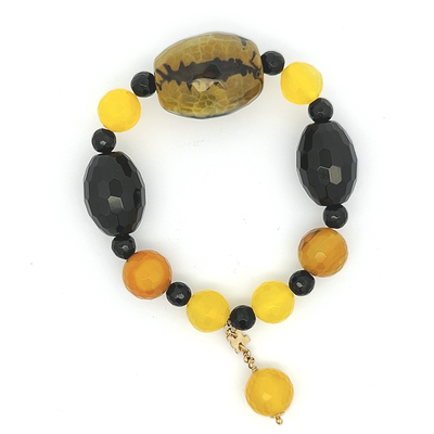 Black Onyx and Agate Bracelet - Candy - boothandbooth
