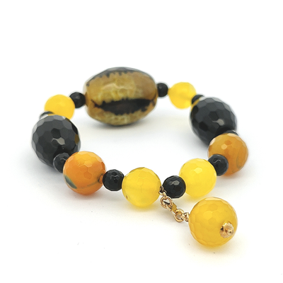 Black Onyx and Agate Bracelet - Candy - boothandbooth