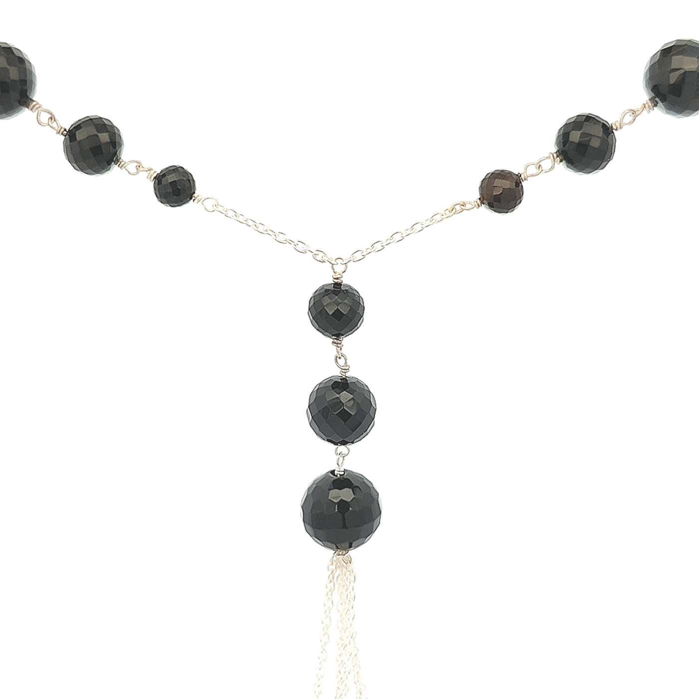 Black Onyx Bead Necklace - Belle - boothandbooth