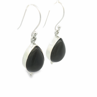 Black Onyx Drop Earrings - Adelle - boothandbooth