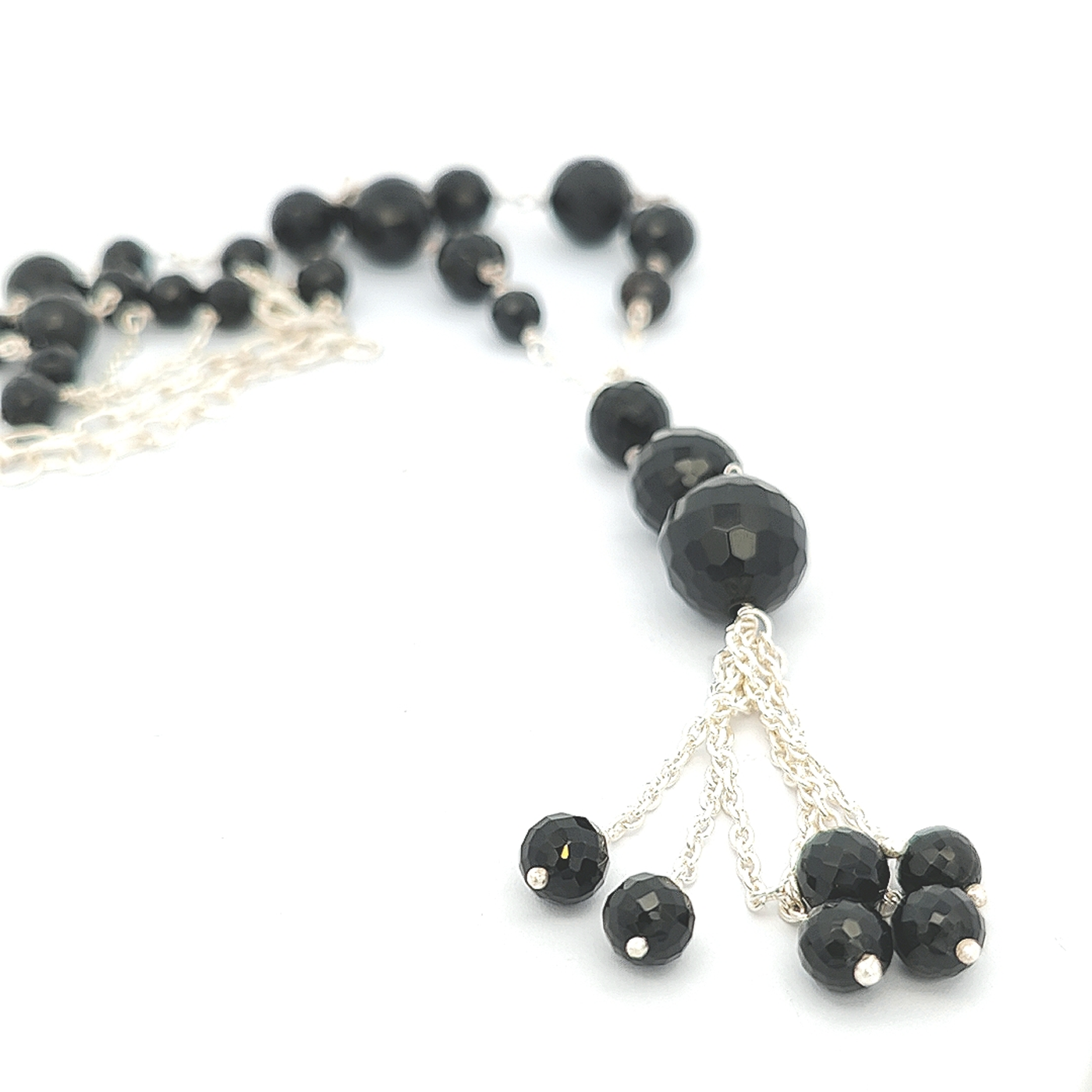 Black Onyx Bead Necklace - Belle - boothandbooth