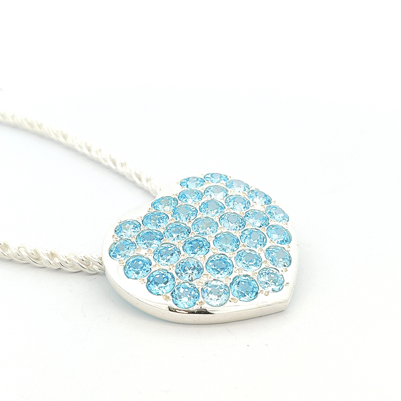 Swiss Blue Topaz Heart Pendant - Gemma - boothandbooth