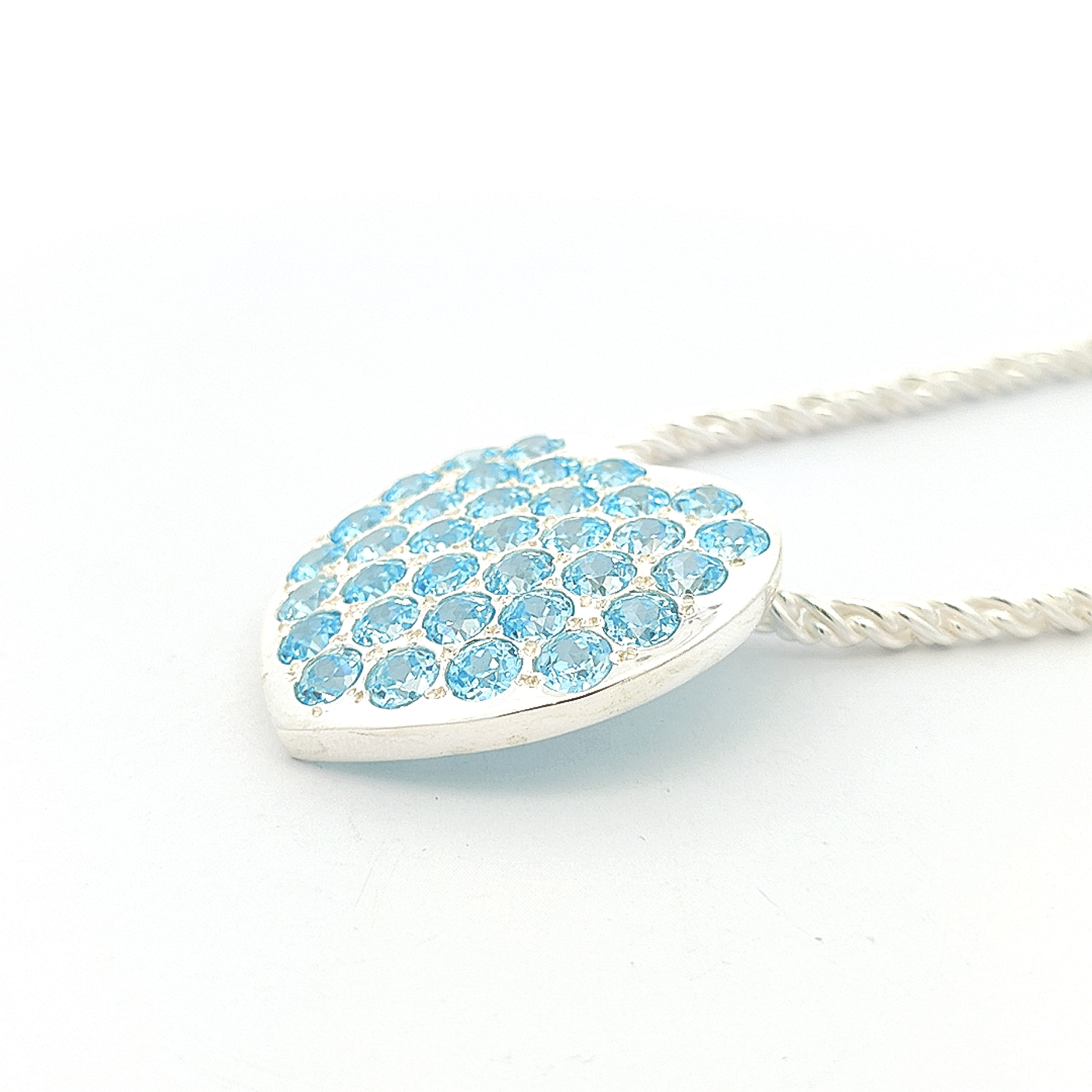 Swiss Blue Topaz Heart Pendant - Gemma - boothandbooth