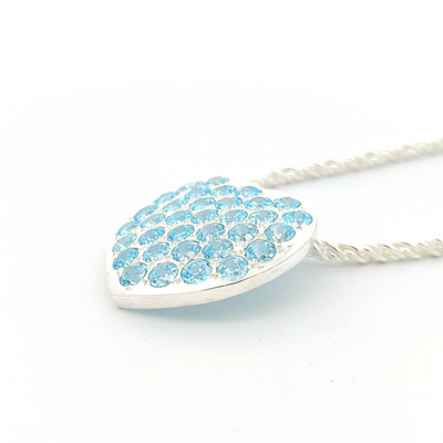 Swiss Blue Topaz Heart Pendant - Gemma - boothandbooth