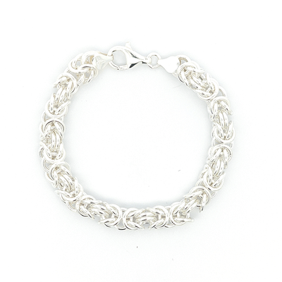 Solid Sterling Silver Byzantine Bracelet - boothandbooth