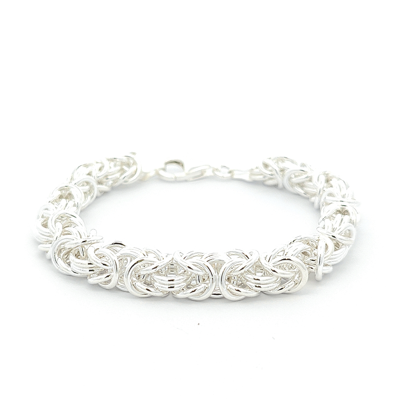 Solid Sterling Silver Byzantine Bracelet - boothandbooth