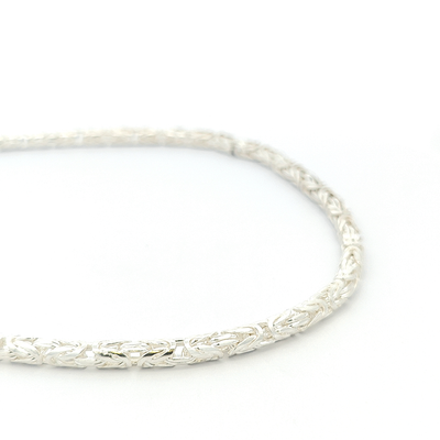 Solid Sterling Silver Byzantine Chain, Width 4.5mm - boothandbooth