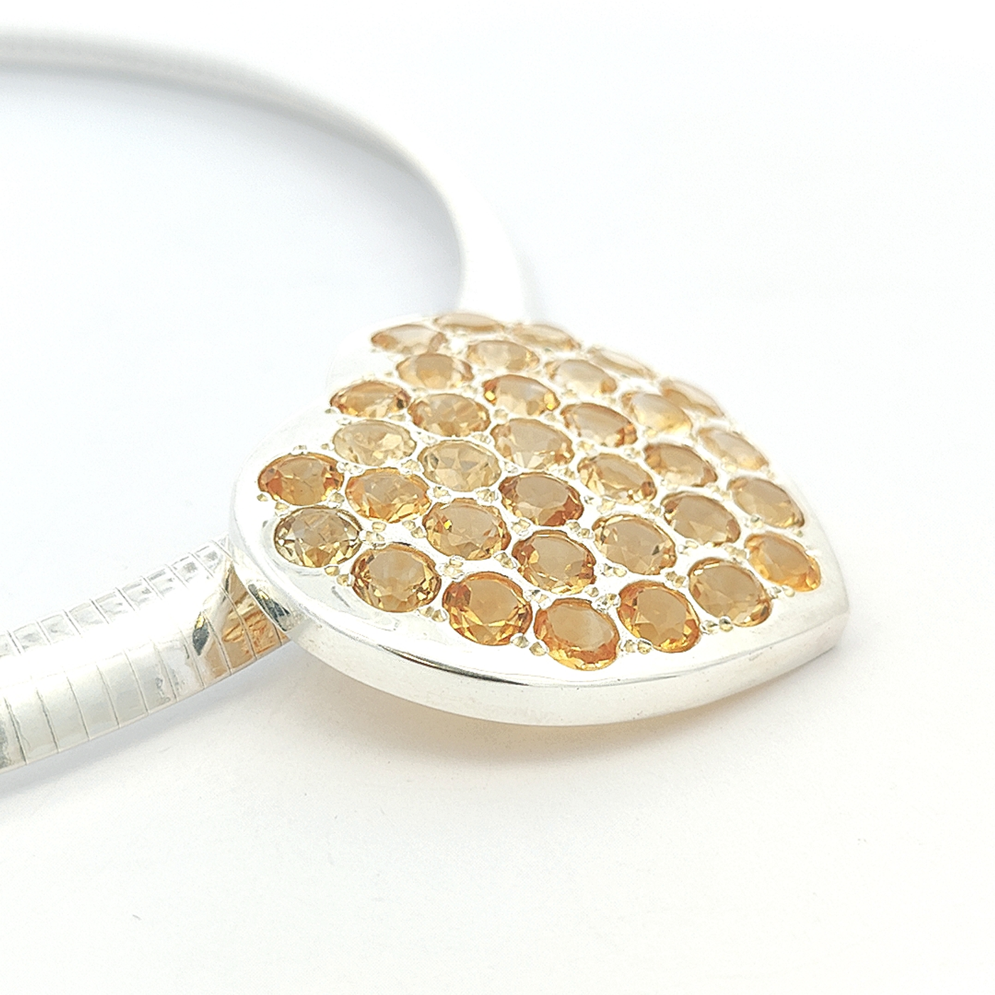 Citrine Heart Pendant - Gemma - boothandbooth